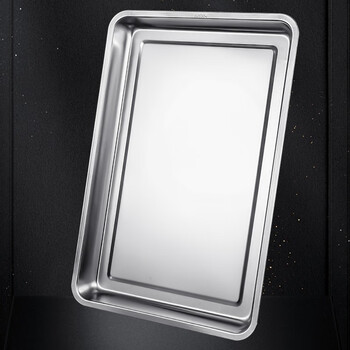 Hanxiao stainless steel basin rectangular dish basin kitchen household square basin cold dish special iron plate stewed vegetable display basin commercial non-magnetic deep dish 27*20*4.8cm no specifications