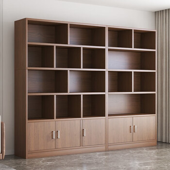 Jiyouai bookshelf simple floor-standing storage multi-functional large-capacity space-saving storage rack multi-layer storage bookshelf cabinet wilderness oak color丨five doors丨160*24*180 reinforced density board