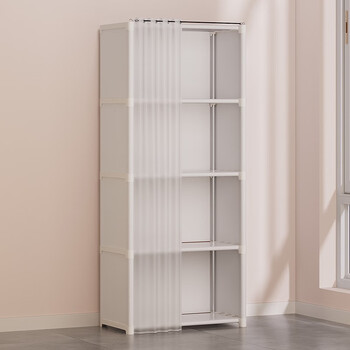 Lohas time curtain bookshelf floor-standing storage rack multi-layer simple bookcase study storage rack student dormitory storage artifact