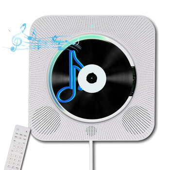 Homlab portable wall mounted cd player built-in hi-fi speaker home audio speaker fm radio lcd display