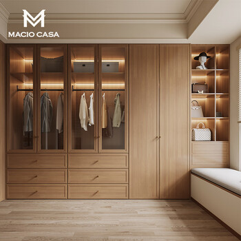 Marge cloakroom overall customized solid wood wardrobe bedroom antique furniture walk-in cloakroom customized prepayment