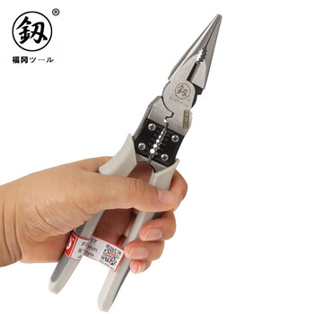 Fukuoka tools household labor-saving multi-functional needle-nose pliers multi-purpose needle-nose pliers industrial-grade tip with stripping wire 8 inches
