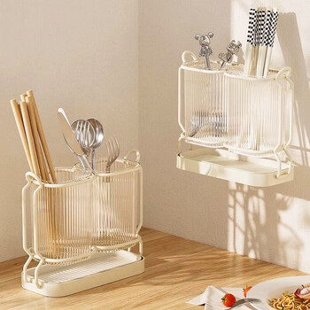 Yijuke hangable/tableable punch-free chopstick storage box drain chopstick tube chopstick storage rack chopstick cage wall-mounted
