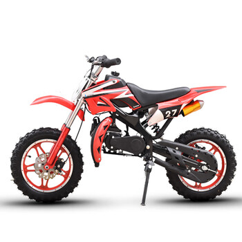 Langchuang (langchuang) two-stroke children's motorcycle pull start motorcycle off-road vehicle entertainment adult mini racing fuel model 2-stroke red big wheel