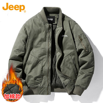 Jeep jeep jacket men's jacket autumn and winter baseball collar loose casual work clothes men's army green cotton 2xl