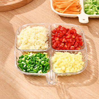 Yijuke 2-pack compartment preparation plate hot pot side plate flavor plate dip plate fruit plate candy dried fruit snack plate