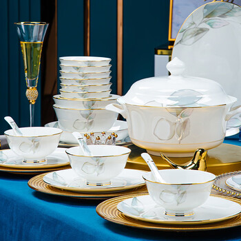Yunzhihe tableware complete set of bowls and plates set for home use jingdezhen set meal bowls and chopsticks plate new wedding gift