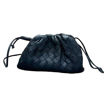 Second-hand 95 new bv bao black full leather woven long bifold wallet diejia card holder clutch bag men and women bags 97 new bv black sheepskin woven cloud bag crossbody bag clutch