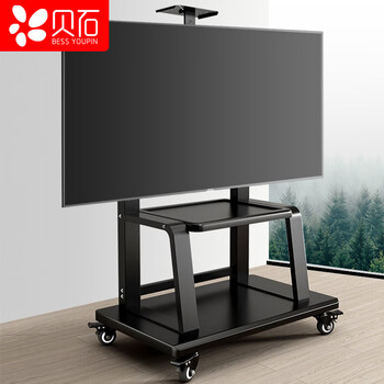 Beishi mobile tv stand (60-120 inches) universal floor standing tv mount tv cart video conferencing display mobile floor standing tv stand
