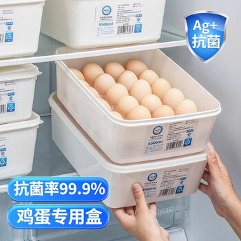 Home katei story japanese antibacterial refrigerator egg storage box egg large capacity crisper box food grade special storage box antibacterial egg box 5.5l two