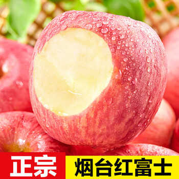 Sweet and drunk yantai apple fruit fresh fruit crispy sweet qixia red fuji whole box seasonal shandong specialty gift box origin straight hair red fuji 6 pieces of fruit