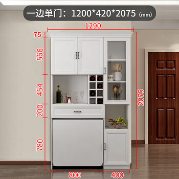 After the hustle nordic sideboard dining table integrated modern minimalist restaurant multi-functional folding table wine cabinet custom g-208 single door on one side 1290*465*2075 double door