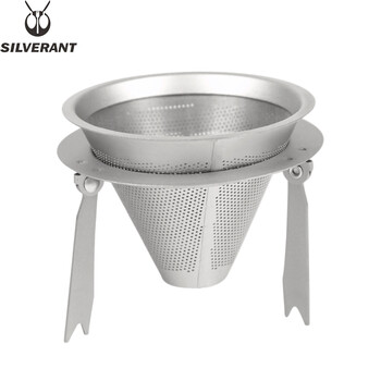 Silver ant pure titanium hand brewed coffee pot set outdoor household drip filter titanium coffee cup long mouth thin mouth pot can be customized pure titanium coffee stand + titanium filter