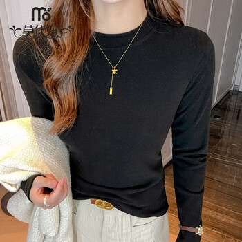 Modal base layer for women, double-sided velvet, small stand-up collar, women's autumn and winter warm velvet inner layer, long sleeves, can be worn outside, slim fit, micron velvet --- black m, recommended weight 95-115 pounds