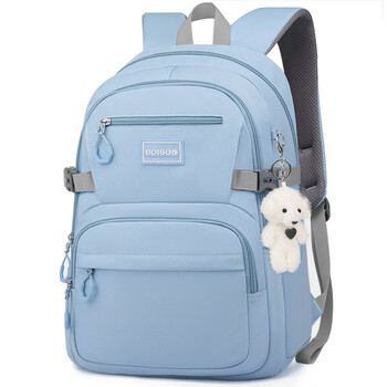 Edison inventor junior high school student schoolbag large capacity multi-compartment backpack female high school student simple backpack k075-13 blue