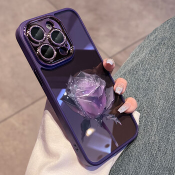 Brand original suitable for apple 14promax mobile phone case with built-in lens film iphone13 new female 20 juejue purple-phantom crystal purple rose with built-in glitter lens film iphone 14 pro max