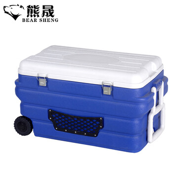 Xiong sheng insulated box delivery box full pu high quality 90l blue and white wheels/piece
