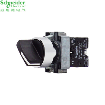 Schneider 2-speed selector switch self-locking one normally open/one normally closed standard short handle 22mm installation aperture xb2bd23c two normally open