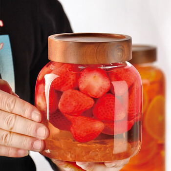 Scybe scybe ruth high borosilicate heat-resistant glass sealed jar for soaking wine, pickles, brewing jar, enzyme barrel, miscellaneous grains storage jar, ruth 1200ml