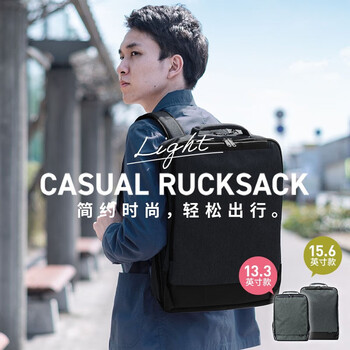 Sanwa small lightweight backpack men's computer bag women's business backpack commuter laptop bag fashionable college student bag black patented appearance daily commuting 13.3 inches lightweight 590 grams