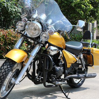 Storm prince motorcycle prince heavy duty motorcycle can be licensed 200 long distance rider motorcycle boulevard glider retro street car rebel tuhao gold brand new 200 water cooling + disc brake + side bags + 16 upgrades