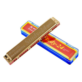 Suzuki (suzuki) 24-hole polyphonic harmonica study-24 students use classroom teaching beginners c key adult self-study entry-level instrument 24 holes c key gold standard