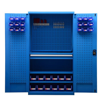 Wanzun steel heavy-duty tool cabinet double-door workshop hardware tool rack 3-layer board + 1 drawer + hanging plate + cabinet accessories wz-gjg-z04 construction period 3 days