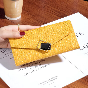 Sefulun (seefulun) 2026 new autumn and winter temperament long wallet women's fashion stone pattern ultra-thin wallet for mobile phone cowhide wallet yellow - made of genuine leather dc5a561405