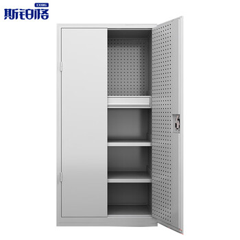 Spurge heavy duty tool cabinet gray and white one drawer with hanging board workshop organizing cabinet repair tools iron cabinet equipment cabinet bgb-89