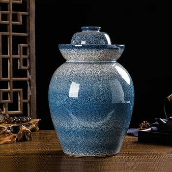 Sailoto jingdezhen ceramic pickle jar ceramic with inner lid household sealed sour pickle jar thickened earthenware pickle jar 100 catties water capacity