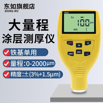 Dong ru high-precision paint coating thickness gauge paint film meter industrial anti-corrosion thickness detector galvanized layer electrophoresis measuring instrument dr220 iron-based 0-2000um