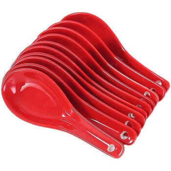 Jingling festive creative red korean knot spoon drinking spoon soup wedding festive ceramic red spoon tableware matching two spoons ceramic