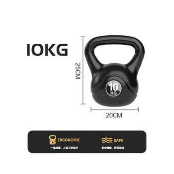 糜鸿(miehone)壶铃男士健身家用10kg实心铸铁深蹲力量训练器材软提壶哑铃女练臀 10kg黑色10kg有力量基 100kg