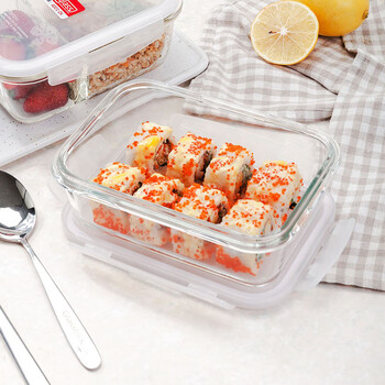 Lock&lock glass crisper, microwave lunch box, bowl, sealed lunch box, storage box, storage box 750ml