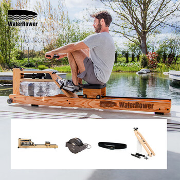 Waterrower rowing machine home sports fitness equipment indoor water resistance rowing machine house of cards smartrow smart set smartrow set-oak