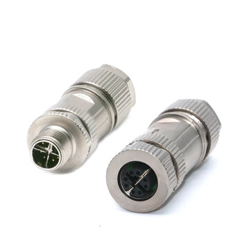 Customized applicable x-coded m12 ethernet all-metal connector communication profinet bus keyence industrial 8-core