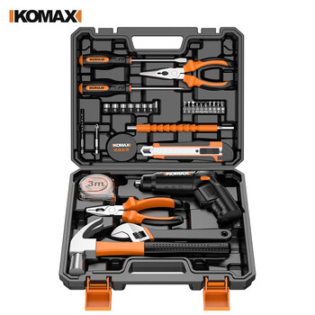 Komax electric screwdriver set screwdriver head household rechargeable small electric drill hand drill electric screwdriver tool box complete set wanjiashun set (rotatable electric screwdriver)