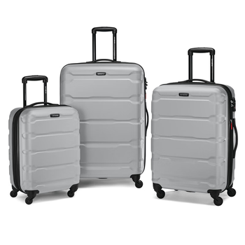 Samsonite omni pc series 3-piece suitcase set 22/27/31 inch suitcase trolley case combination lock 68311 silver