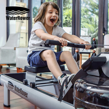 Waterrower imported from the united states, household commercial water resistance rowing machine, aerobic fitness equipment m1 high and low aluminum alloy m1 high silver white standard model