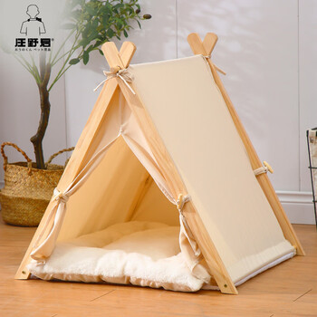 Wang yejun cat kennel warm cat and dog tent winter closed kennel solid wood frame small dog kennel winter pet kennel