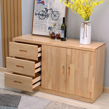 He jiagong sideboard sideboard solid wood living room cabinet wine cabinet shoe cabinet high cabinet tea cabinet modern simple multi-functional storage length 80 width 40 height 80 waterproof varnish