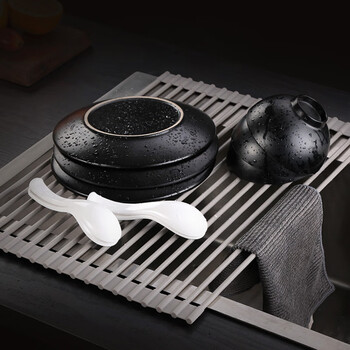 34 steel sink drain rack food grade stainless steel foldable kitchen sink drain rack storage dish drying rack folding drain rack 18 tubes (width 32cm*44cm)