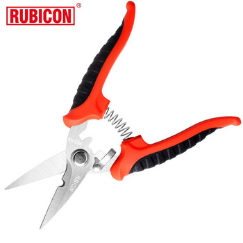 Robin hood (rubicon) imported electrician multi-purpose scissors household stainless steel quick scissors rcz-726 can cut copper wires, leather, fishnets, flower branches 180mm