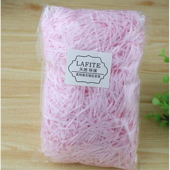 Shengrong dry gift box raffia filler shredded paper strips wedding candy box creative bedding grass decorative material packaging shredded paper strips light pink 30g