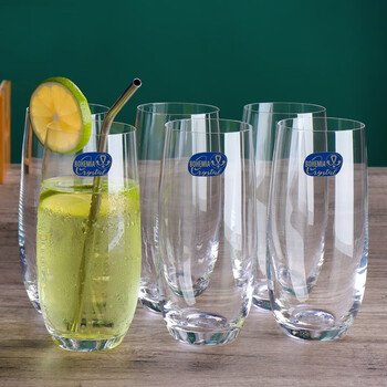 Crystalex czech imported lead-free crystal glass water cup household tea cup whiskey cup beer cup juice drink milk cup crystal cup 350ml 6 pieces