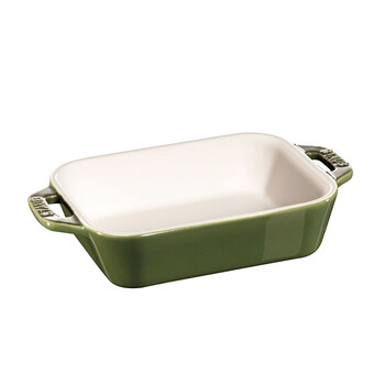 Staub germany direct mail enamel ceramic cooking plate baking pan made in france basil green 2.35l 27 cm x 20 cm