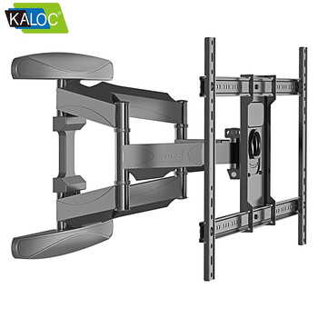 Kaloc telescopic rotating tv stand samsung hisense xiaomi 60-75 inch curved universal tv bracket wall mount six-arm ultimate x6 black (60-75 inch)