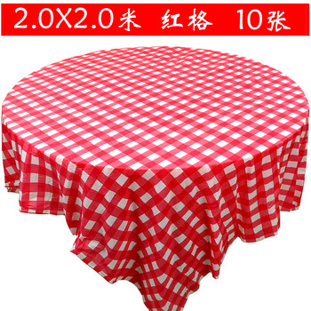 Chuge high-quality 10 pieces 1 meter printed disposable tablecloth thickened plastic tablecloth round table waterproof table mat home table cloth 10 pieces/bag 2.0x2.0 meters red plaid