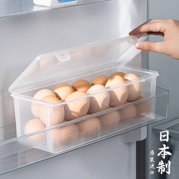 Home story japan imported egg storage box refrigerator side door organization artifact kitchen egg carton crisper food grade refrigerator side door egg carton 1 pack