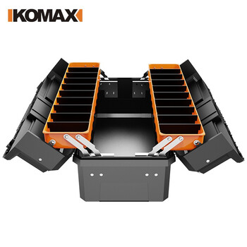 Komax multi-layer folding tool box double-open storage box large portable electrician storage box household hardware car empty box double-open tool box